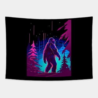 Bassquatch Bigfoot Stargazing Sasquatch Yeti Tapestry