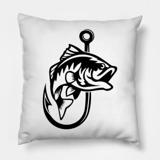 Fishing Hook Shirt, Bass Fish Shirt, Bass Fishing Shirt, Bass Fishing T Shirt, Bass Fishing Tshirt, Unique Fisherman Gift, Fishermen Gifts Pillow