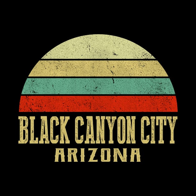 Black Canyon City Arizona Vintage Retro Sunset by Curry G