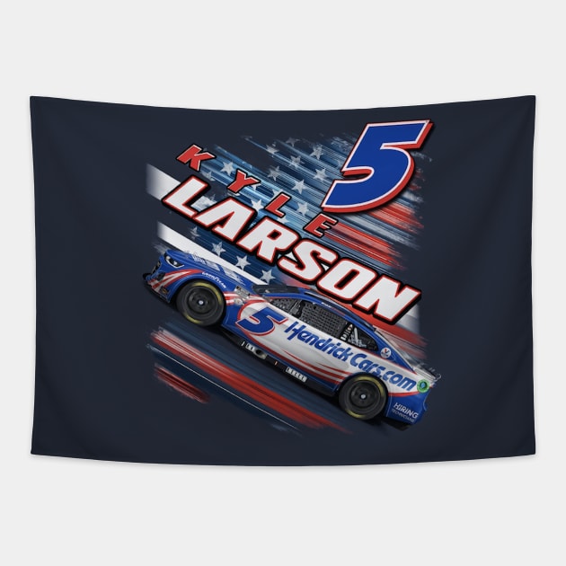 Kyle Larson Patriotic Tapestry by art.Hamdan