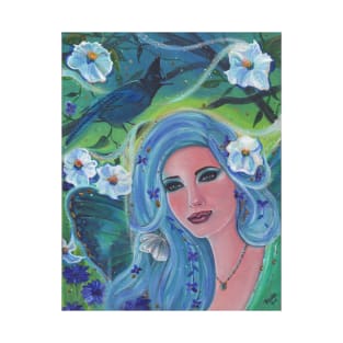 Spring Fae with moonflowers copyright Renee Lavoie T-Shirt