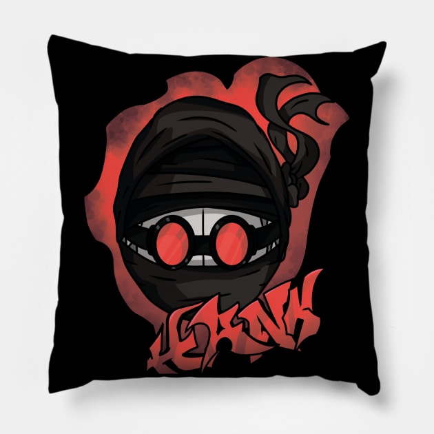 Madness combat hank head graffiti Pillow by Renovich