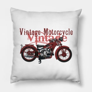 Vintage Motorcycle Pillow