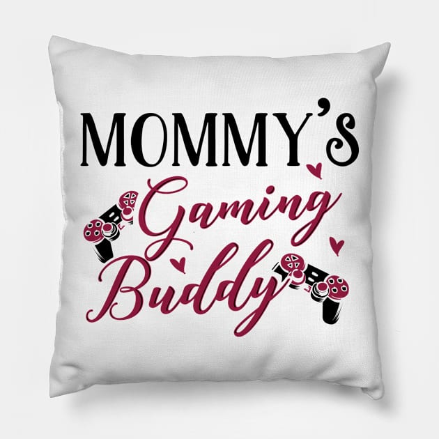 Gaming Mom and Baby Matching T-shirts Gift Pillow by KsuAnn