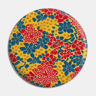 Japanese traditional flower pattern, ukiyo e style Pin