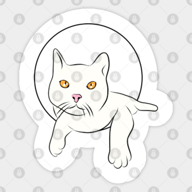 White Cat With Orange Eyes Lovely Cats Sticker Teepublic