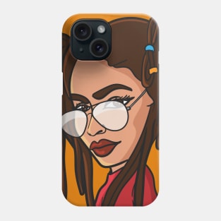 Locs in a Bun Black Woman Chilling Phone Case