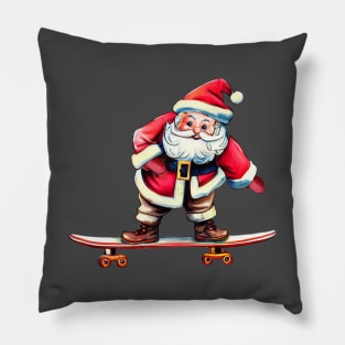 Skateboard Santa Pillow