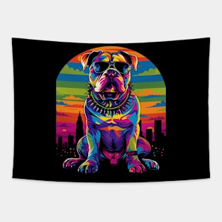 Bulldog Dog Sunglasses Pop Art Tapestry