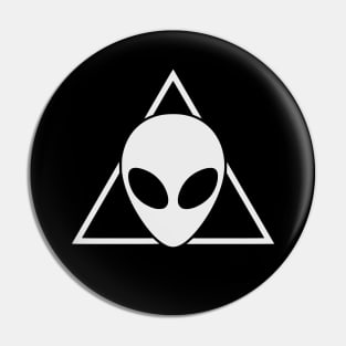 Space Alien Head Triangle Pin