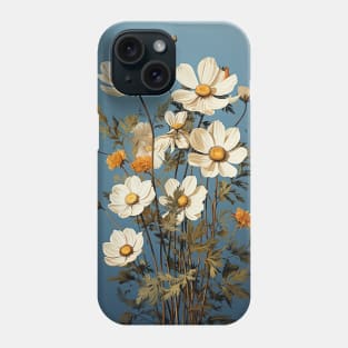 Vintage Daisy - Blue Phone Case