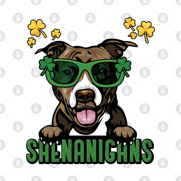 Shenanigans Cute Pitbull Dog Owner St Patricks Day by Way Down South