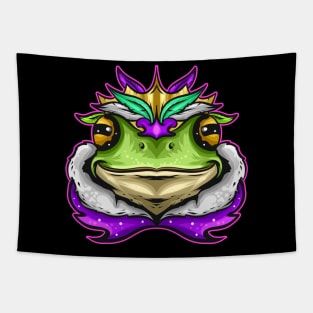 Frog King Or Frog Prince With Royal Fur For Mardi Gras Tapestry