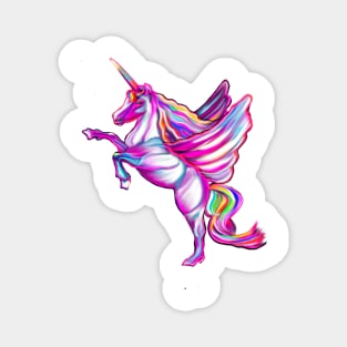 Unicorn - rainbow, sparkly, glittery, magical, winged unicorn Magnet