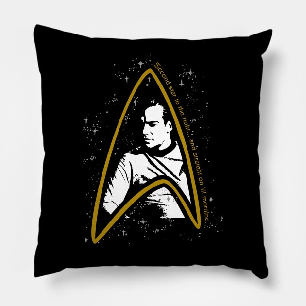 Star Trek TOS Kirk: 2nd Star to the Right Tee Pillow by PONYGURL