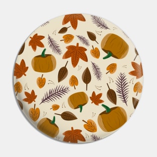 Autumn Leaves Pumpkin Pattern Pin