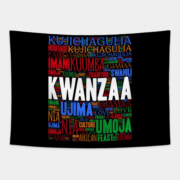 Kwanzaa 7 Principles Celebration Tapestry by blackartmattersshop