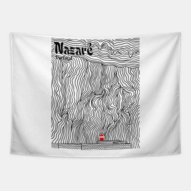 Nazare Giant Wave Tapestry by Yeaha