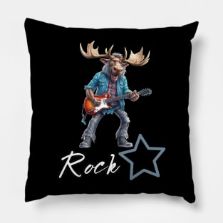 Rockstar Guitar Moose Music Pillow