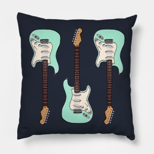 Triple Surf Green Stratocaster Pillow