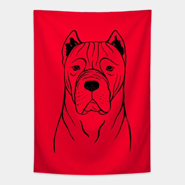 Cane Corso (Red and Black) Tapestry by illucalliart