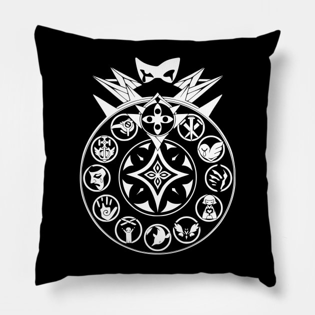 Genshin Impact Fatui Harbingers- White Pillow by HoyoStan