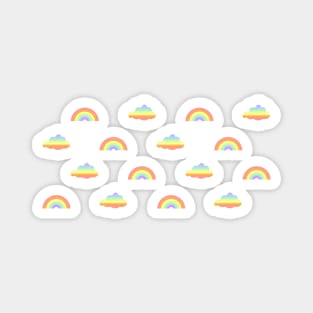 Mini Pastel Rainbows and Gradient Clouds Pattern Magnet