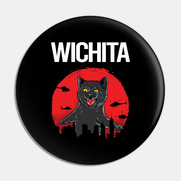 Funny Black Cat Wichita Pin by flaskoverhand