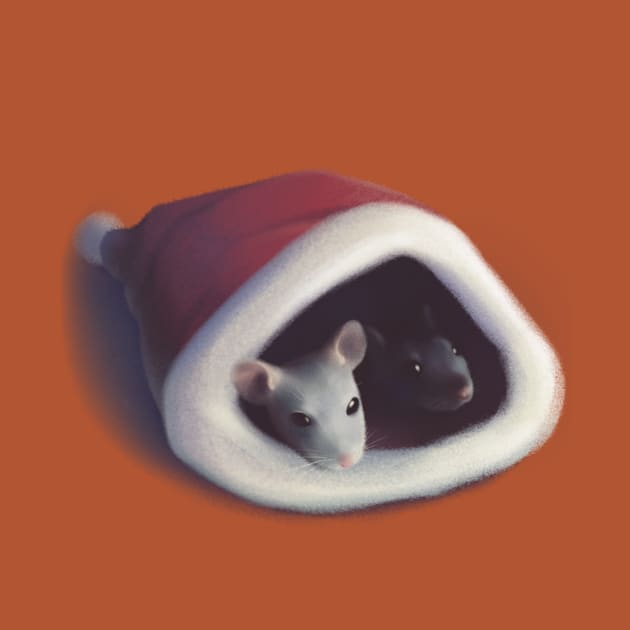 Cute christmas rats by Amethrain