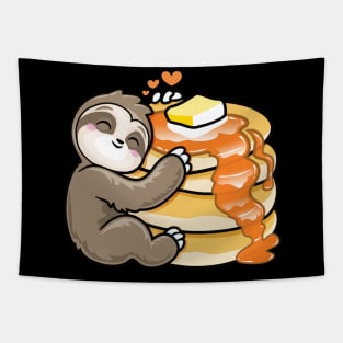 Sloth Loves Pancakes Tapestry