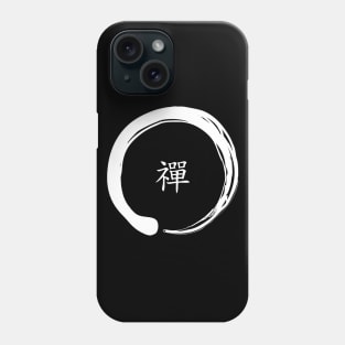 Zen Symbol with the word Zen in Chinese (White) Phone Case