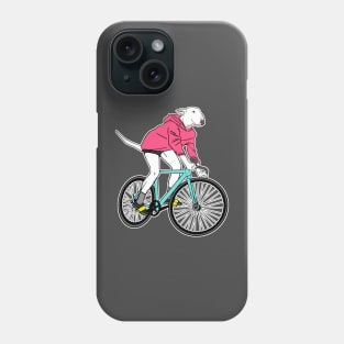 Bull Terrier Riding a Bicycle Phone Case