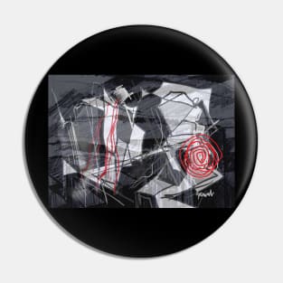 Black and Red abstract Pin