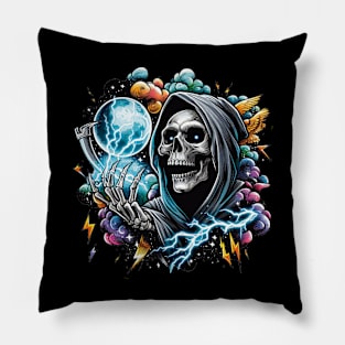 Space Reaper - Reaping Souls Across the Cosmos Pillow