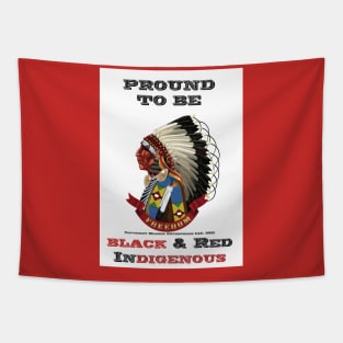 Proud To Be Black & Red Indigenous Tapestry