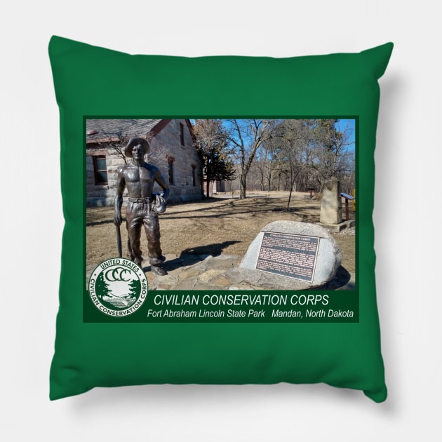 Civilian Conservation Corps Fort Abraham Lincoln Pillow by Lil-Bit-Batty