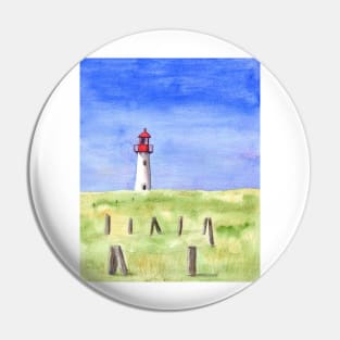 Whimsical Lighthouse Mixed Media Pin