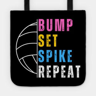 Bump Set Spike Repeat Volleyball For Girls Teens Women Tote