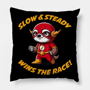 Slow & Steady Wins the Race | Sloth | Hero | Comics | Pop Culture Pillow