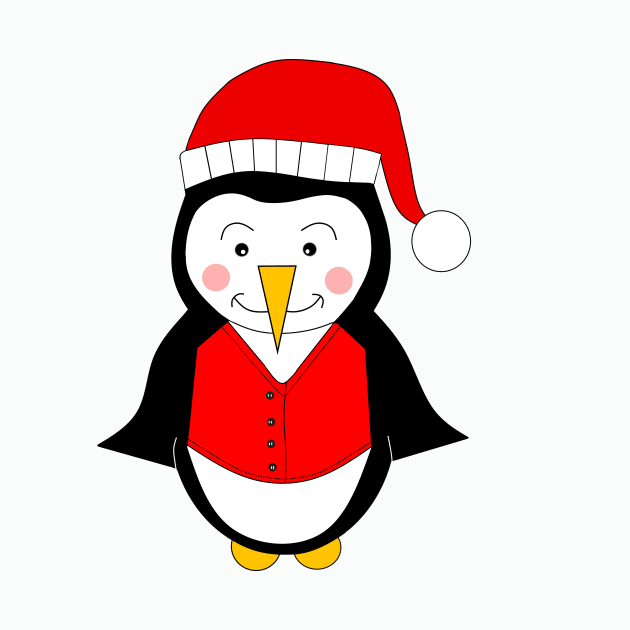 MERRY Christmas Funny Penguin. by SartorisArt1