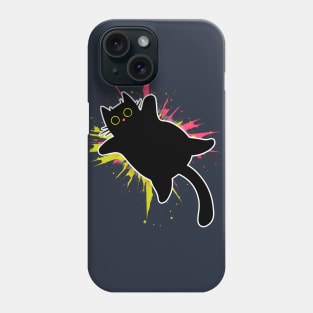 Funky Red Yellow Paint Explosion by Black Cat Phone Case