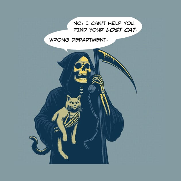 Grim Reaper lost cat wrong department by Retro Vibe