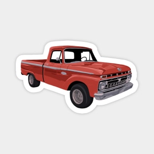 An Old Red Ford Pickup Magnet