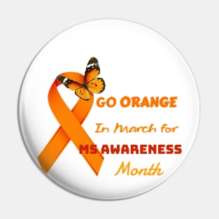 Go orange Month Pin