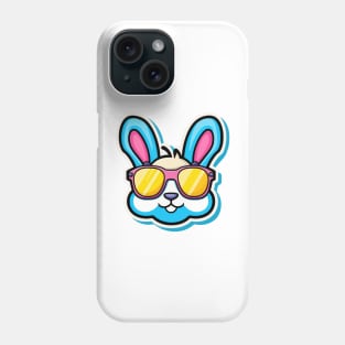 bunny face with sunglasses easter day Phone Case