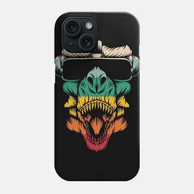 Retro colorful monkey Phone Case by Maticpl