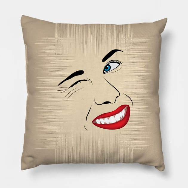 Face art Pillow by Express Yourself everyday