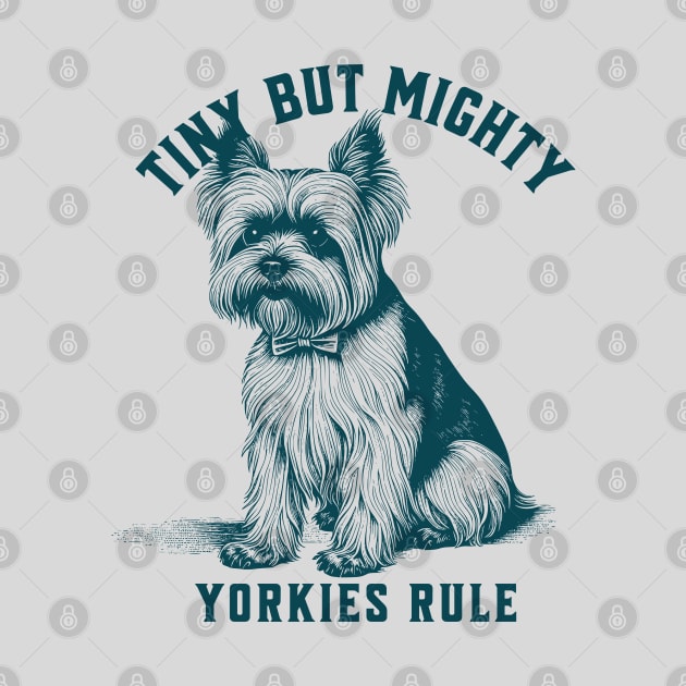 Vintage Dog Yorkie Fun Retro Style Graphic Illustration by Tintedturtles