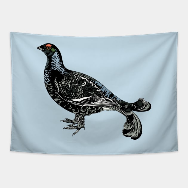 Black grouse Tapestry by Frajtgorski