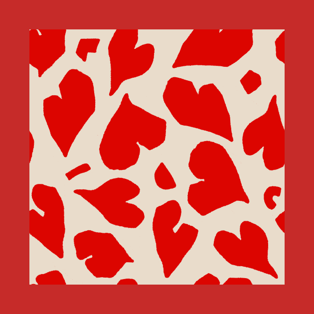 Red Matisse Hearts by Carolina Díaz